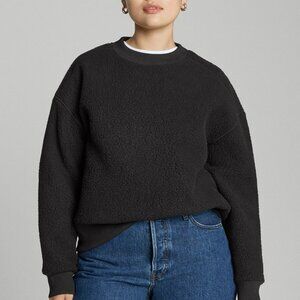 Everlane The ReNew Teddy Oversized Crew Black Base - Size M